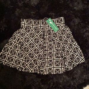 Black and white patterned skirt